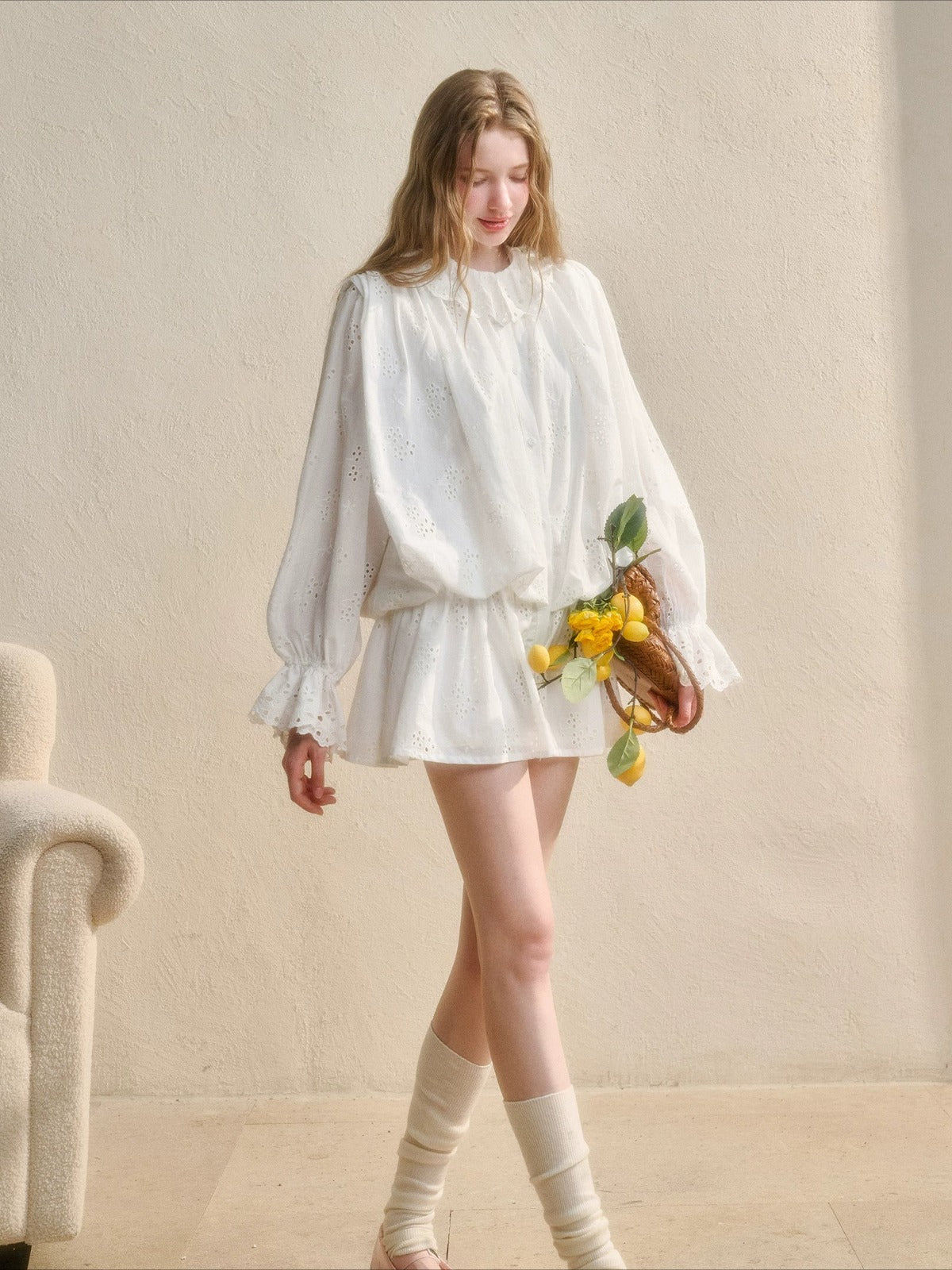 Embroidered Shirt Dress