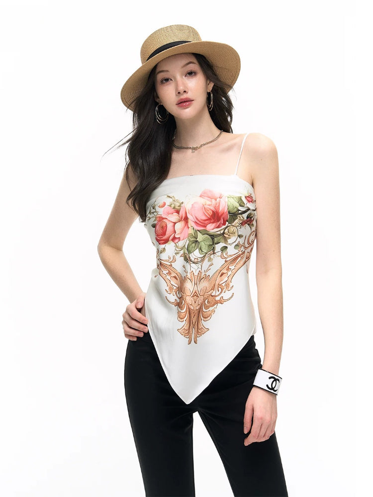 Air Garden Satin Scarf Top