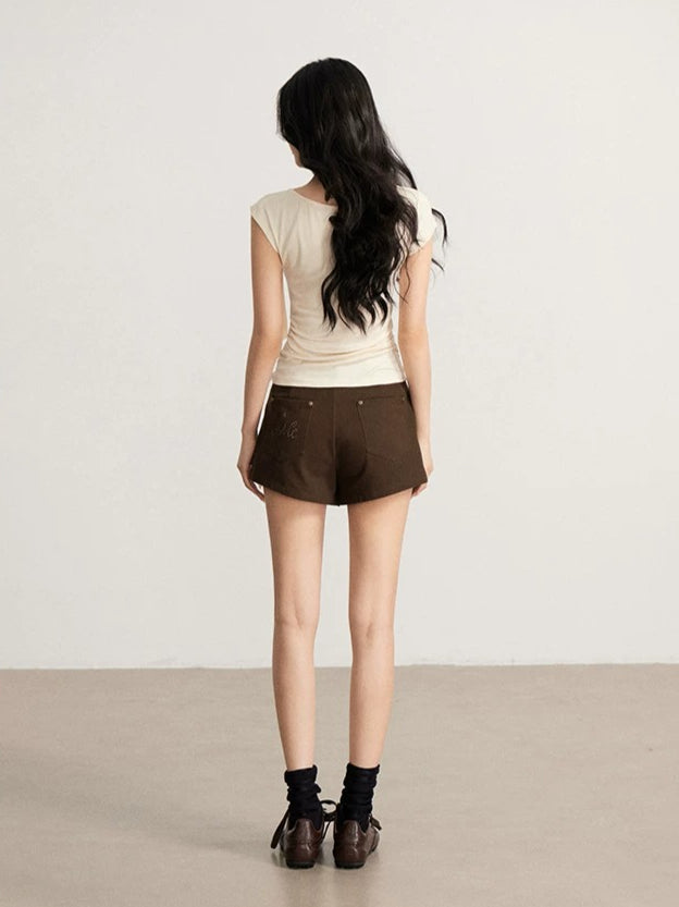 Asymmetric Draped Slim T-Shirt