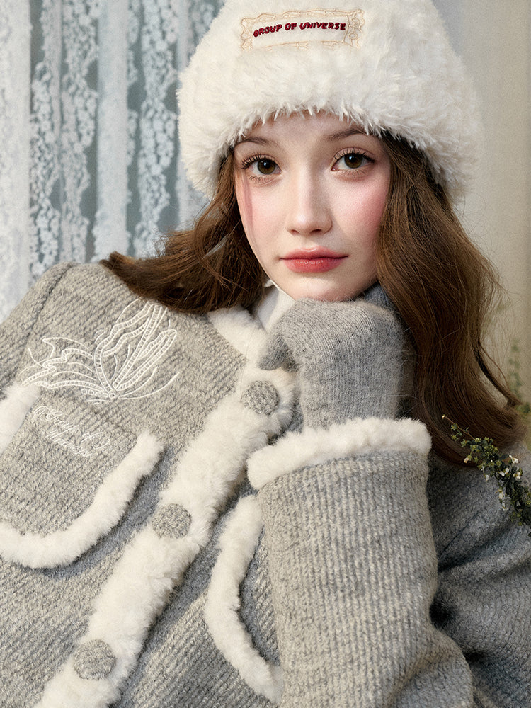 Galaxy Embroidered Wool Tweed Coat & Skirt Set