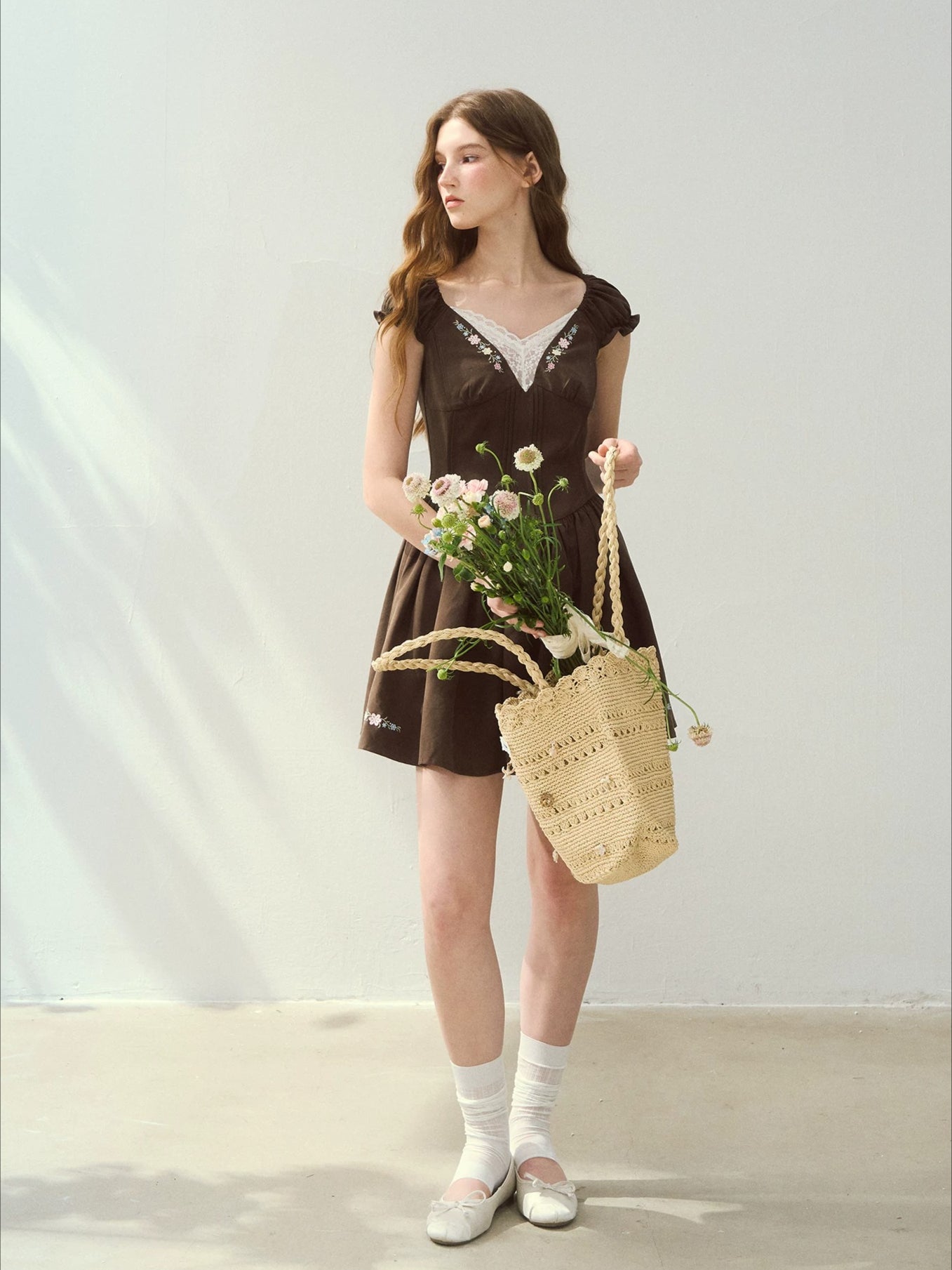Green & Brown "Seaside Reading" Dress