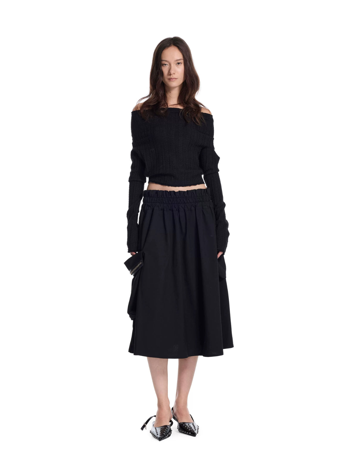 Double Ruffle Waist Cargo Skirt