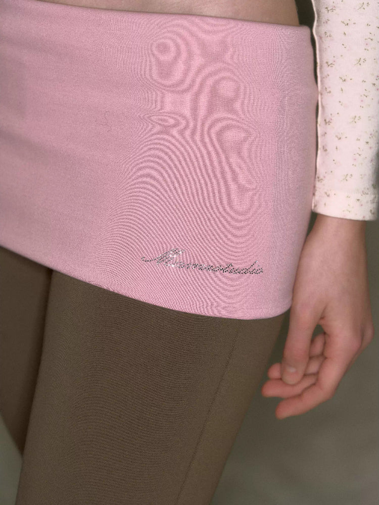 Color-Block Faux-Layered Low-Rise Flared Yoga Pants