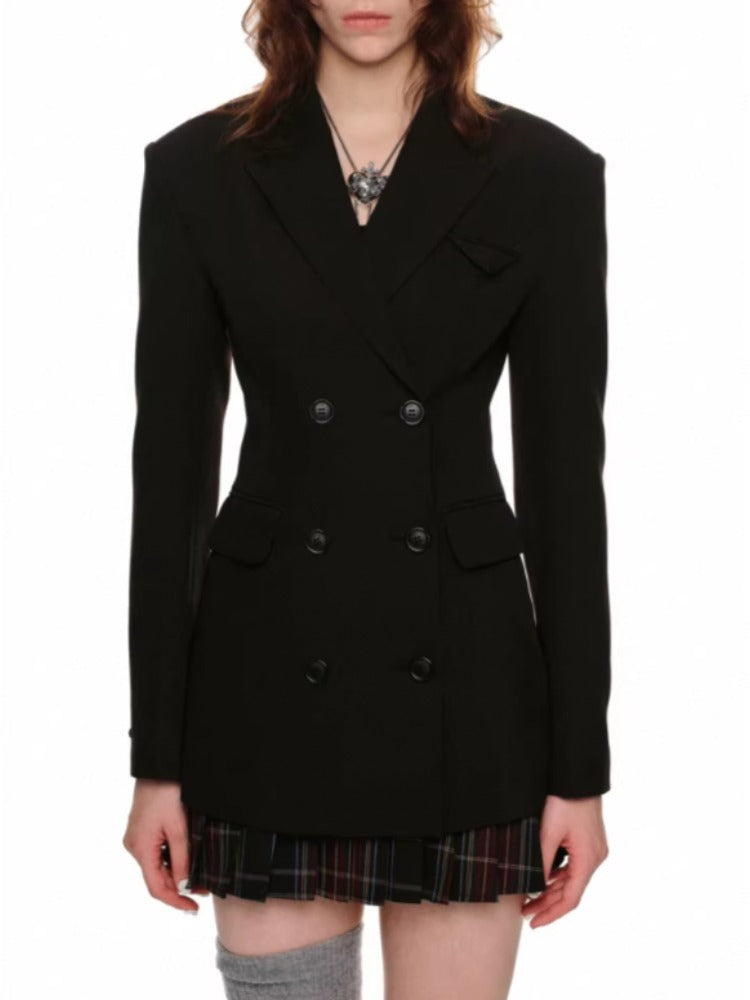 Black & Gray Blazer Dress