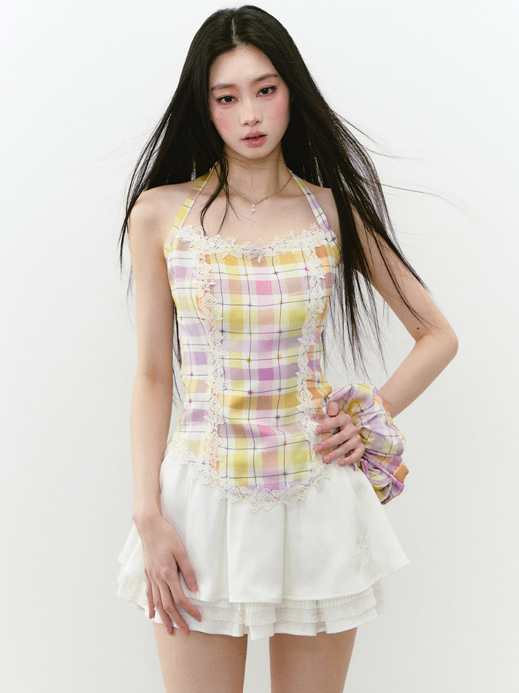 Layered Lace Spliced Cake Skirt