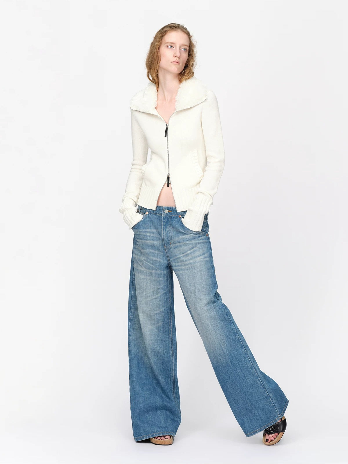 Vintage Washed Straight Leg Jeans