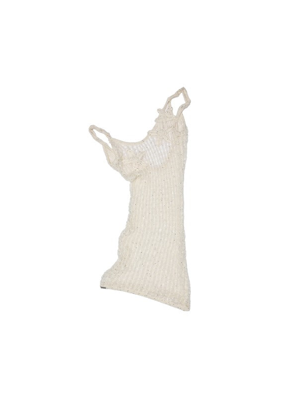 Handcrafted Starfish Knit Tie-Back Tank Top