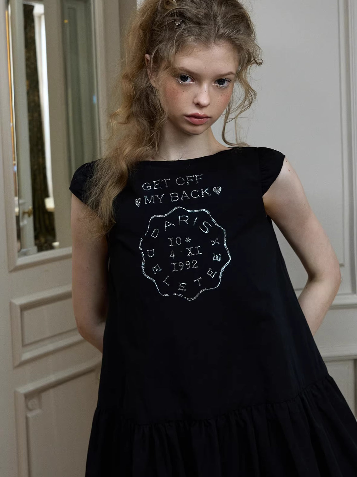 Rhinestone Bubble Hem Dress