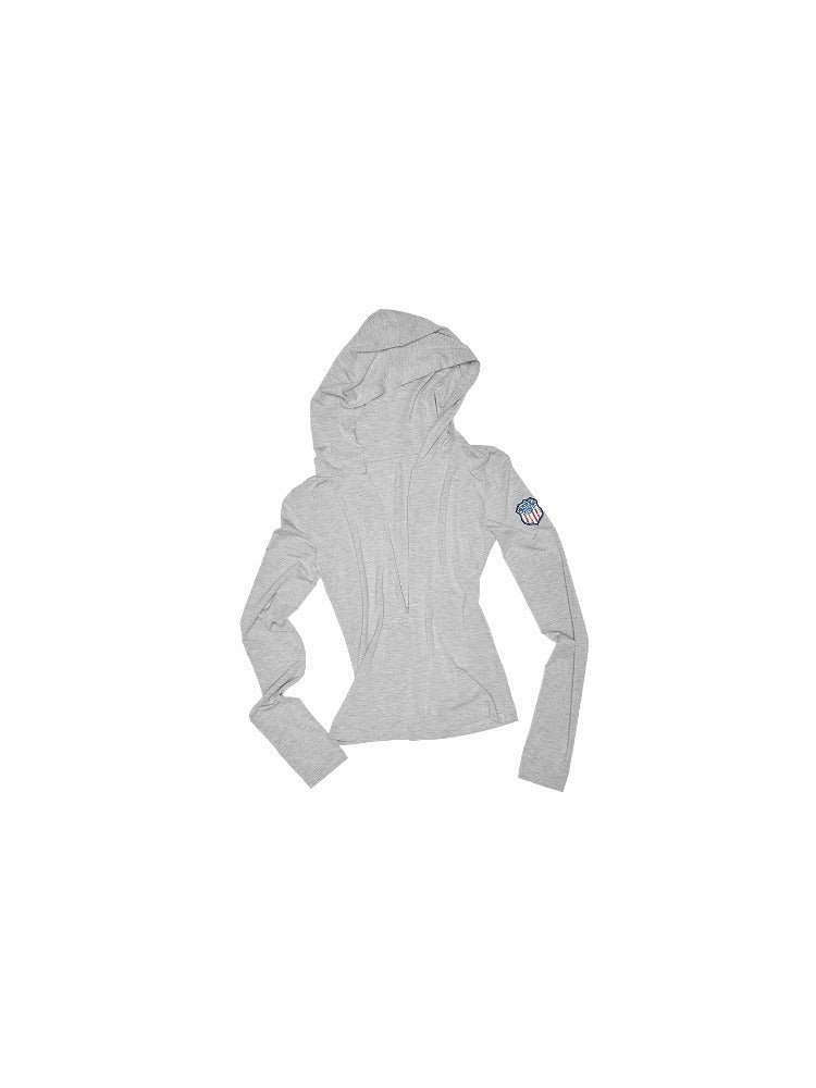 Hooded Zip Slim Long-Sleeve T-shirt