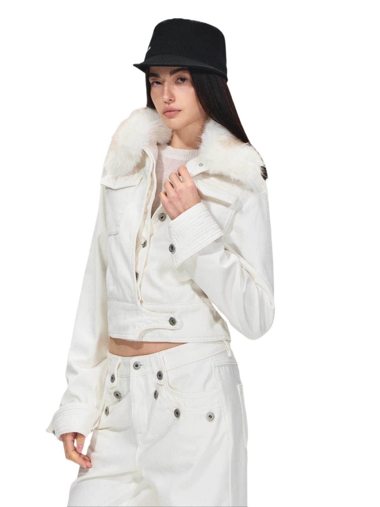 Detachable Collar Denim Jacket