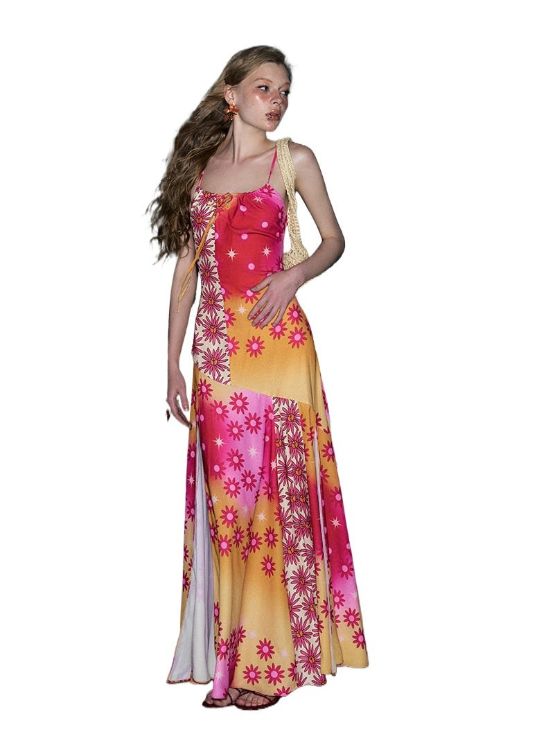 Summer Print Slit Maxi Dress