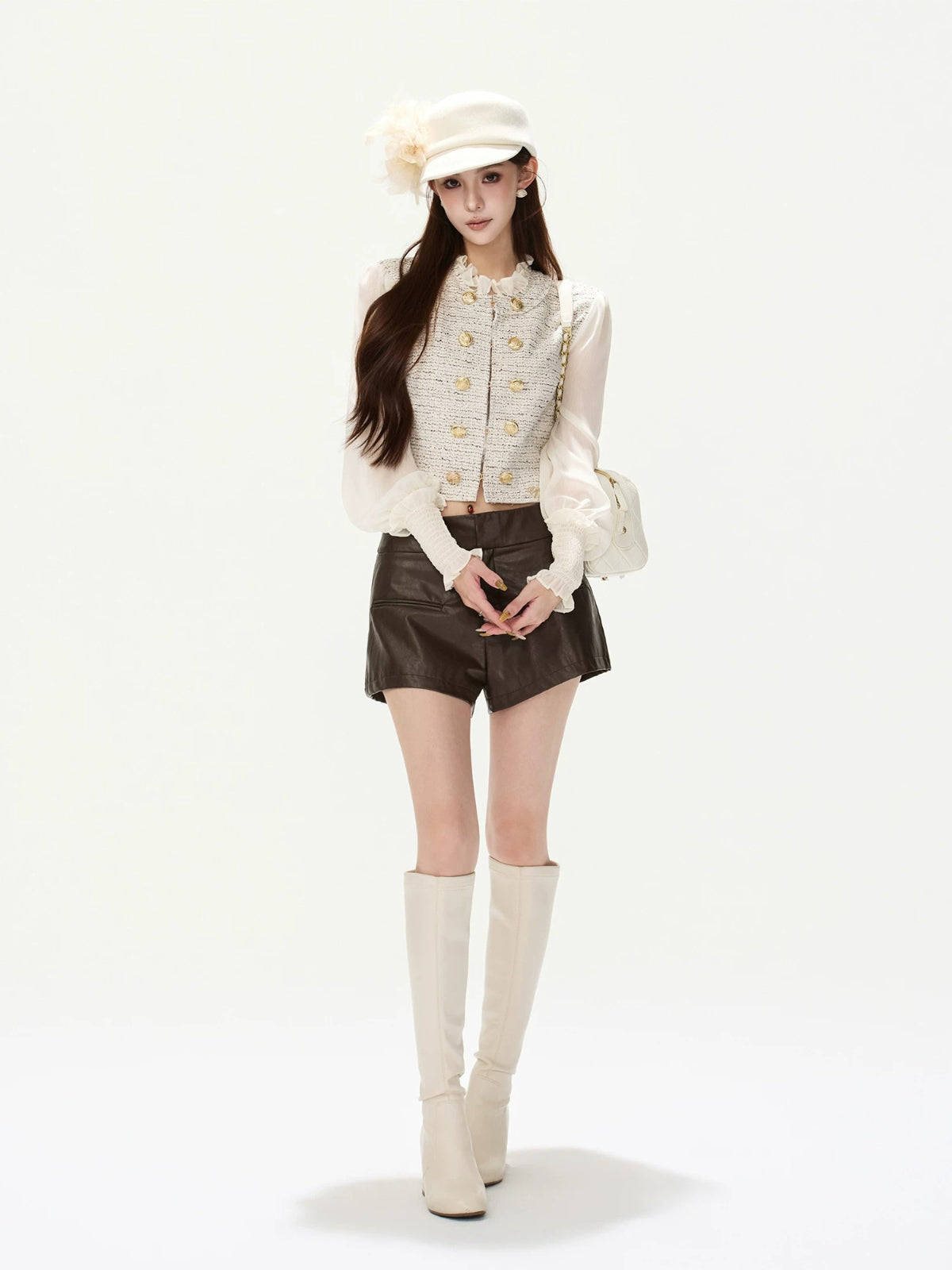 Tweed Puff Sleeve Jacket