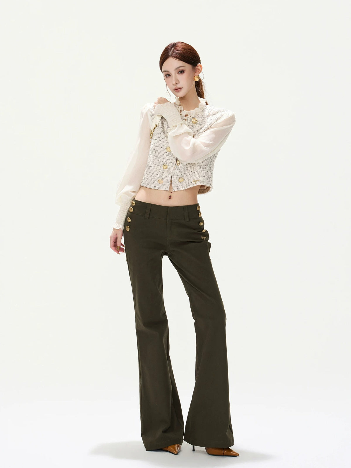 Tweed Puff Sleeve Jacket