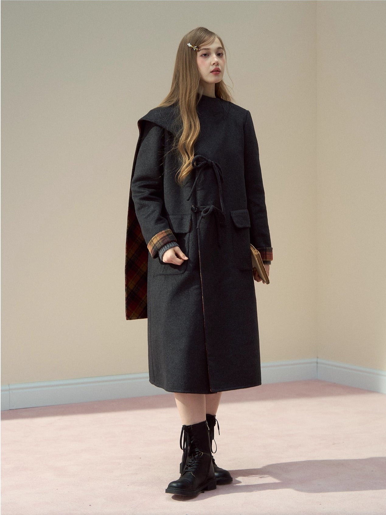 Wool Double-Faced Shawl Coat