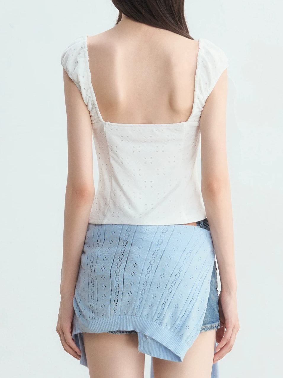 Square Neck Jacquard Top