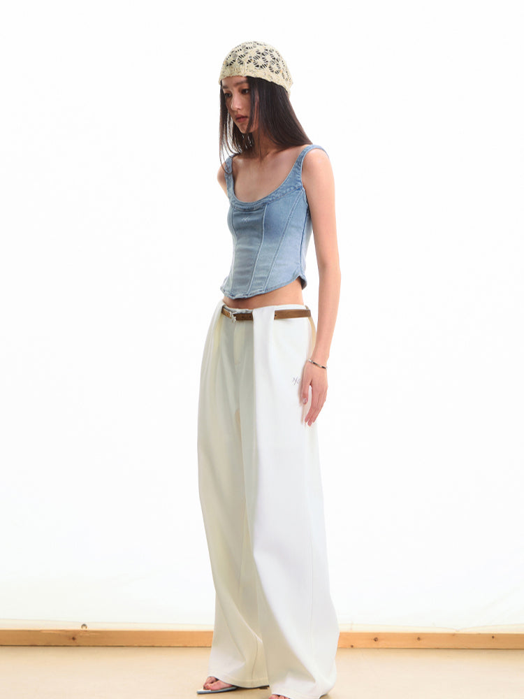 3D Pleated Suit Pants