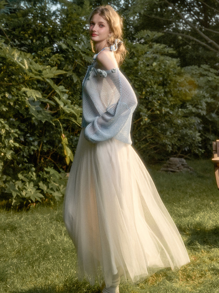 Cool Ice Silk Flower Hollow Cardigan