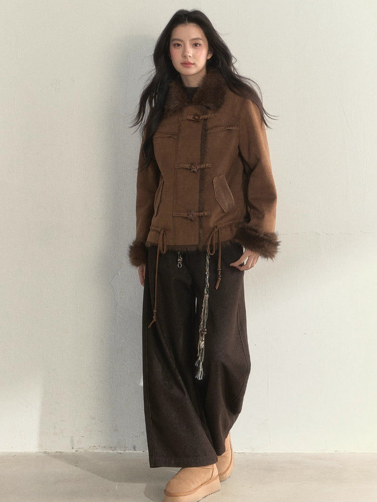 Oak Study Faux-Shearling Suede Jacket