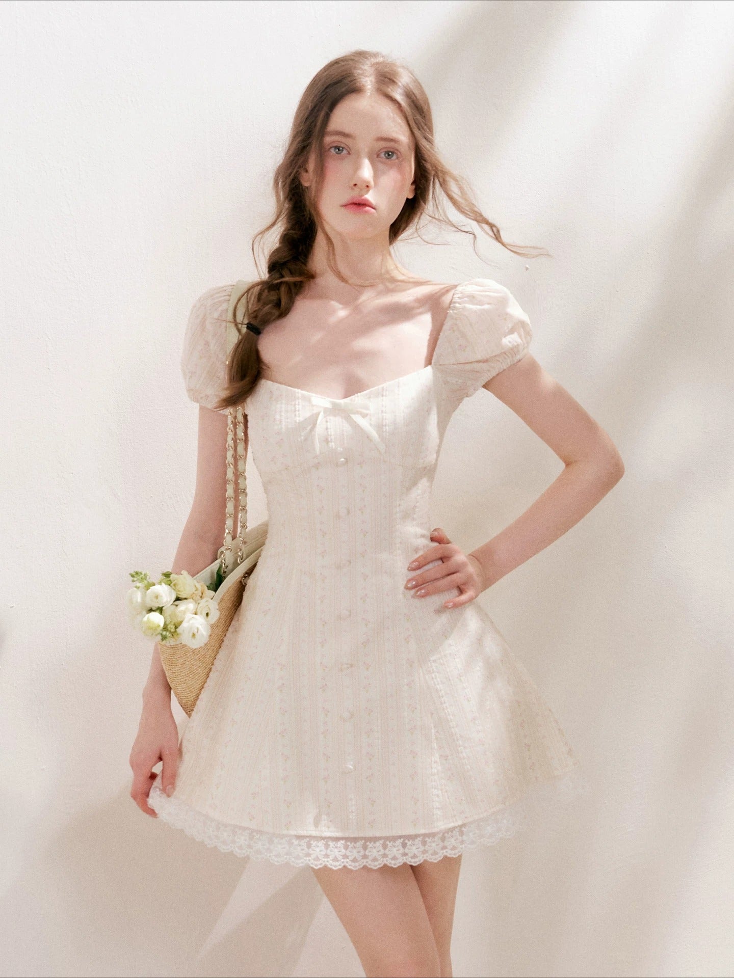 Pink Floral Lace Dress