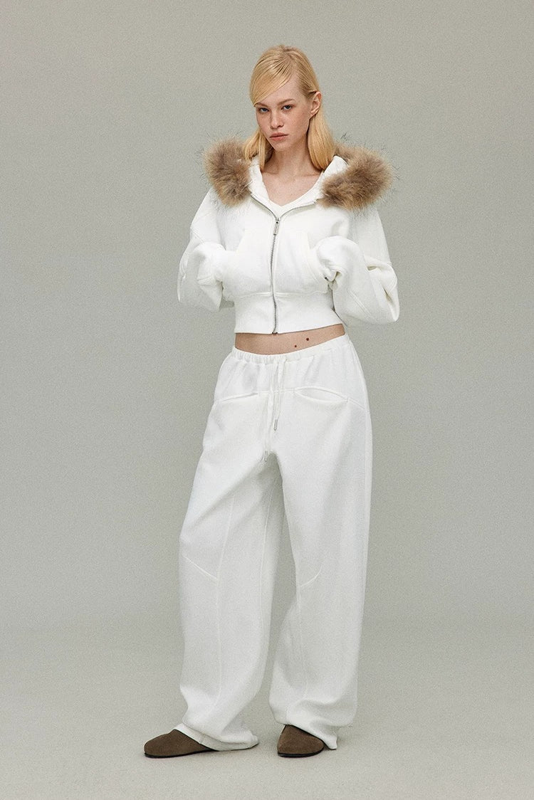 Detachable Fur Collar Hoodie Jacket