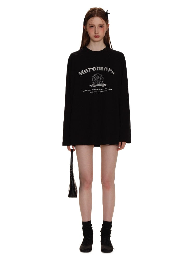 Raglan Sleeve Letter Print Long Sleeve