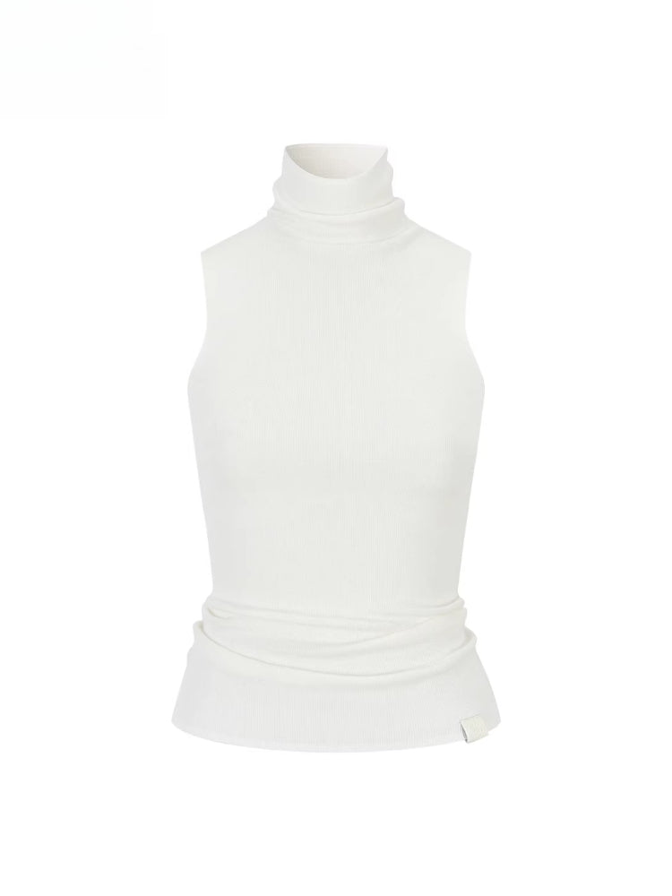 High Neck Sleeveless Knit Top