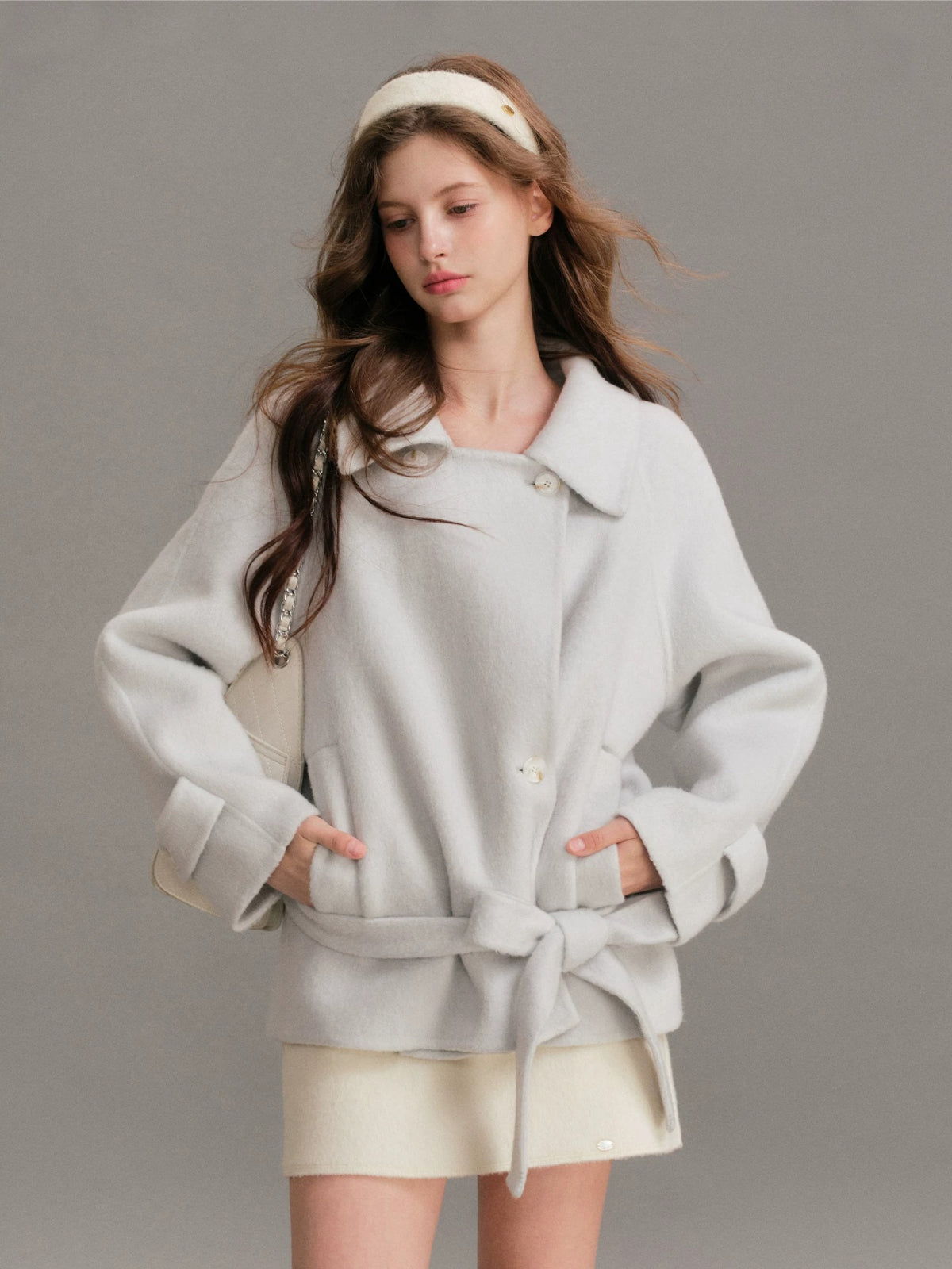 Double Faced Wool Lapel Coat