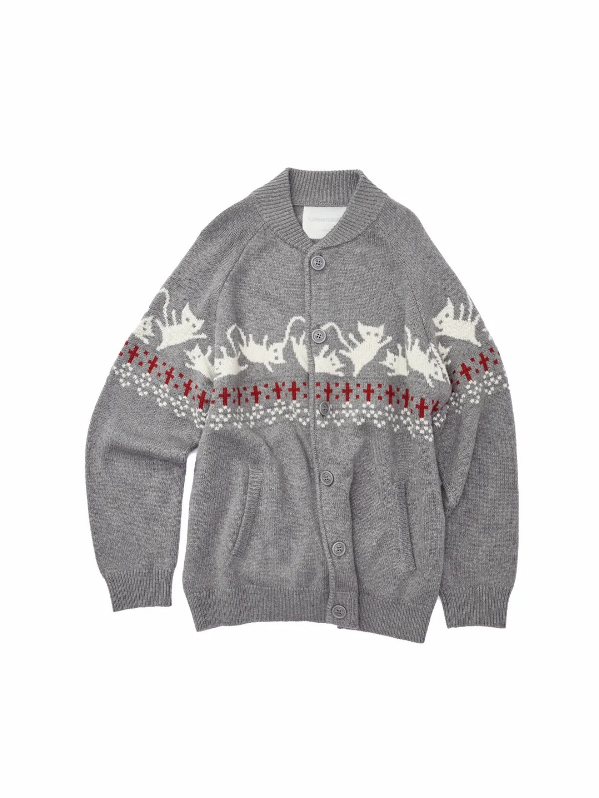 Fair Isle Cat Jacquard Cardigan