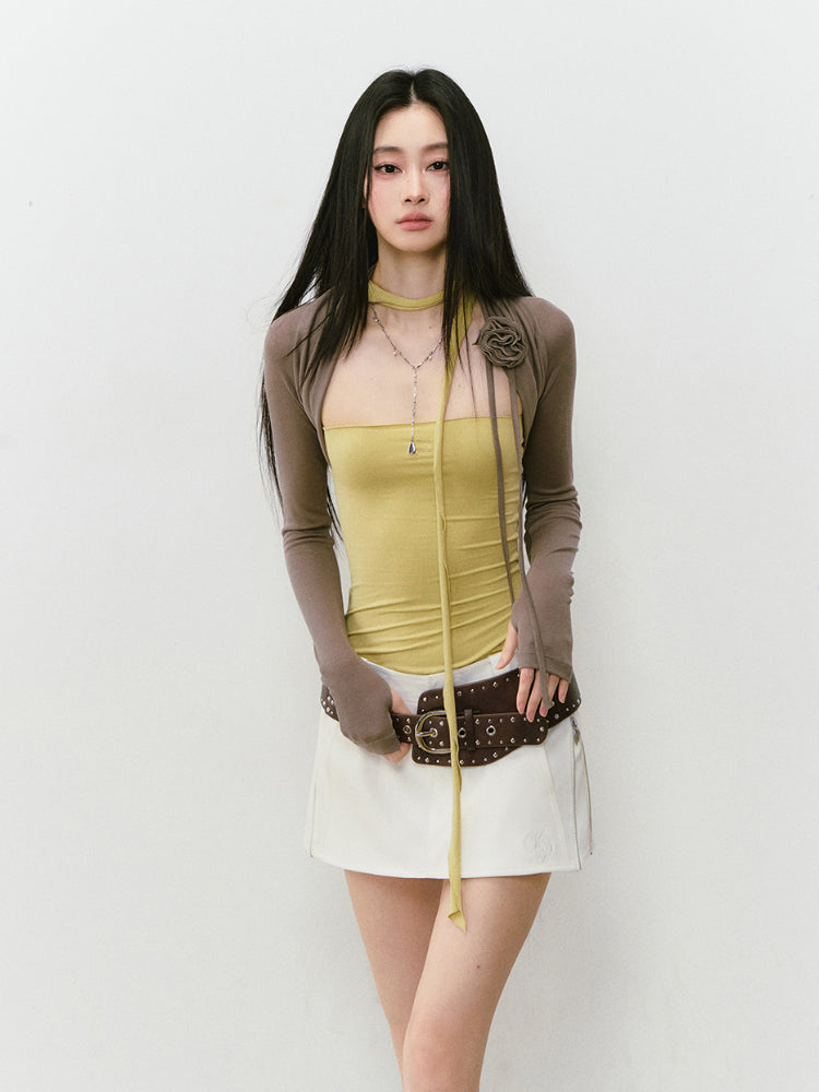 Casual Pencil Skirt with Double - Side Zippers