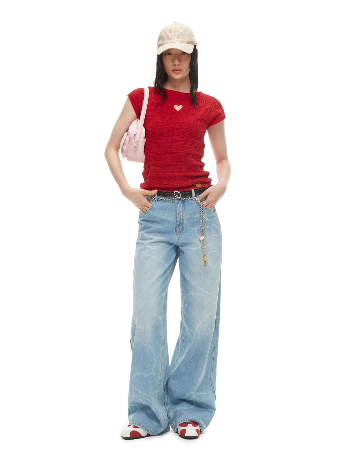 Heart Cutout Linen Tee