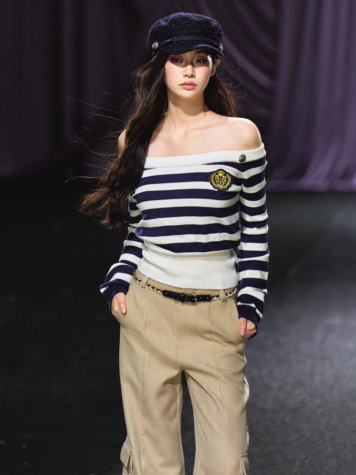 Belted Utility Wide-Leg Trousers