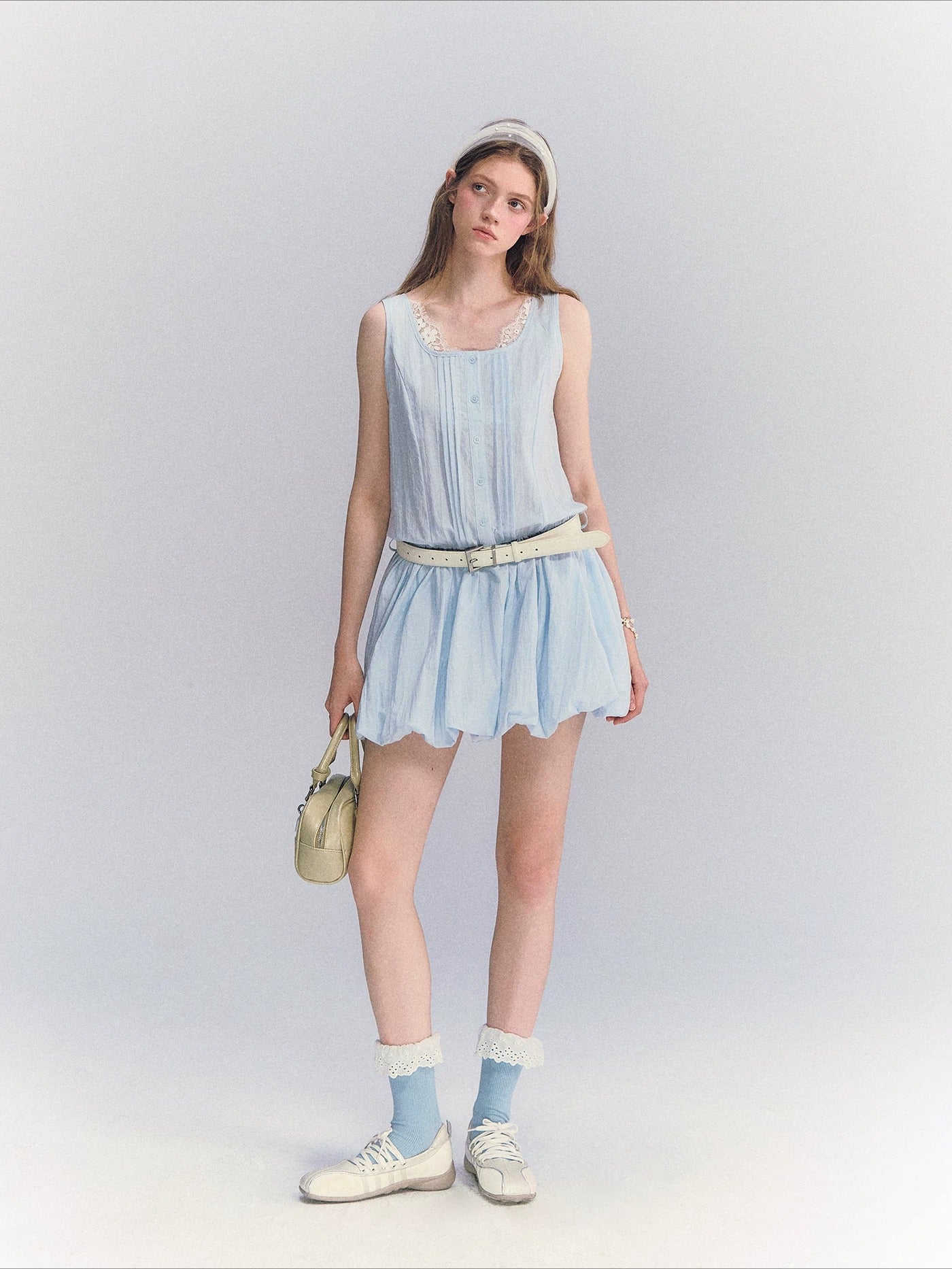 Sleeveless Lace Bubble Dress