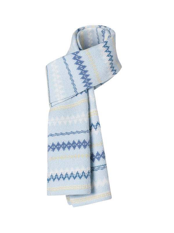 Blue & Black Fair Isle Scarf