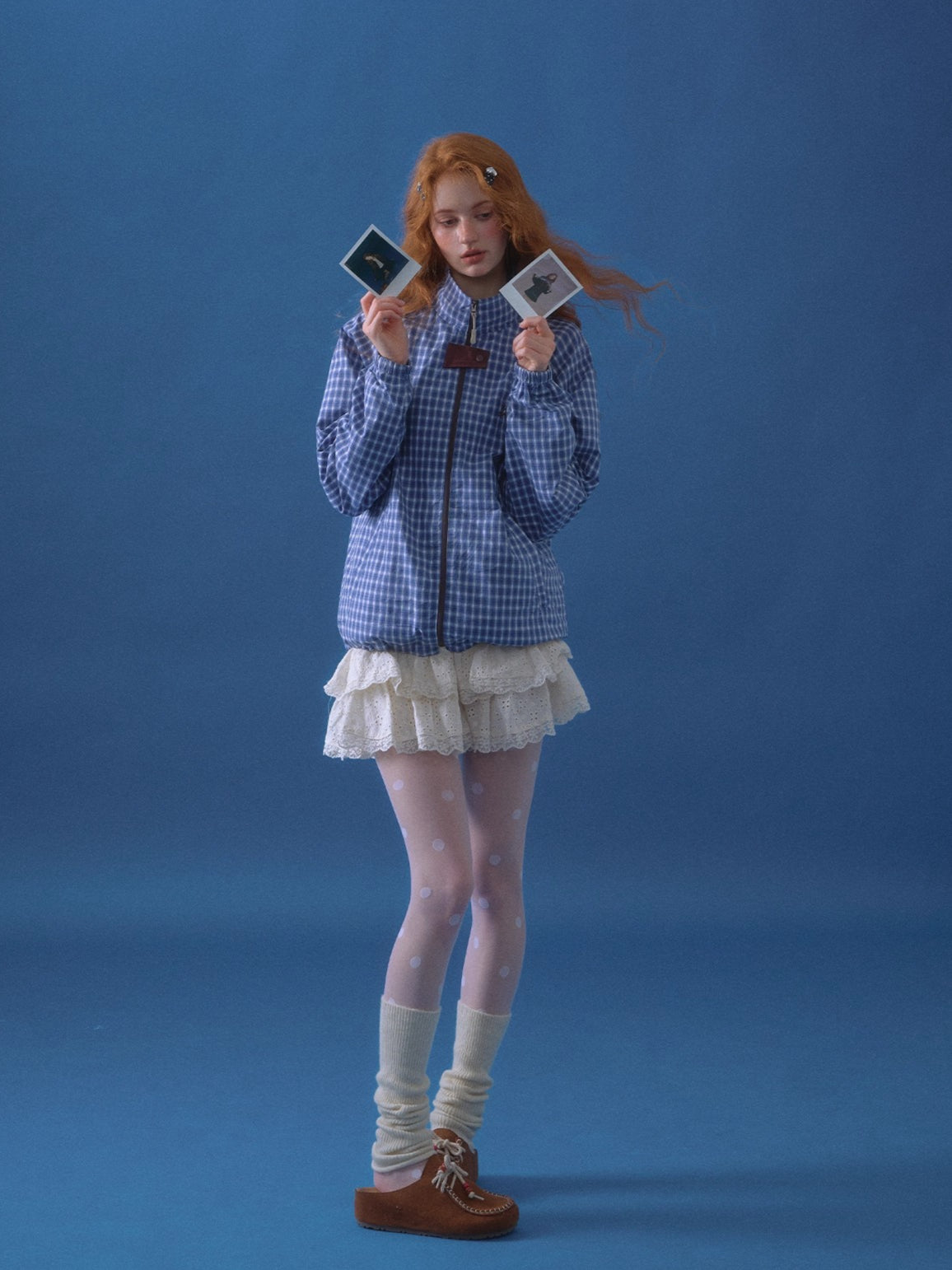 Plaid Contrast Windbreaker Jacket