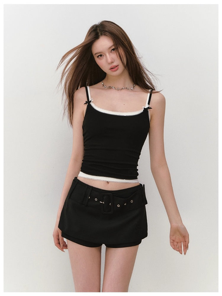 Belt Brand Embroidered Suit Skirt