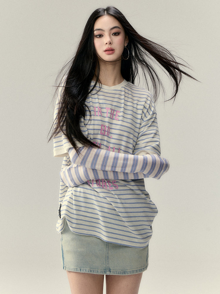 Floral Print Round Neck Short-Sleeve T-shirt