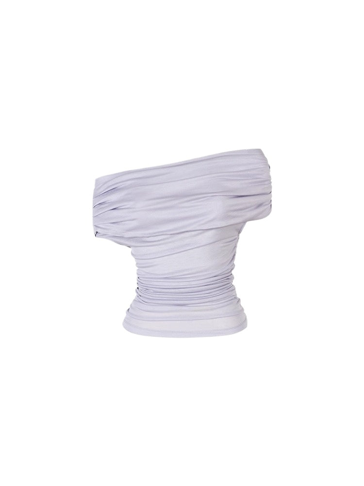 Rhinestone Off-the-Shoulder Pure-Desire Style T-shirt