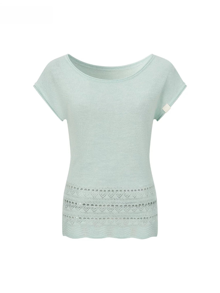 Asymmetry Linen Knit Tee