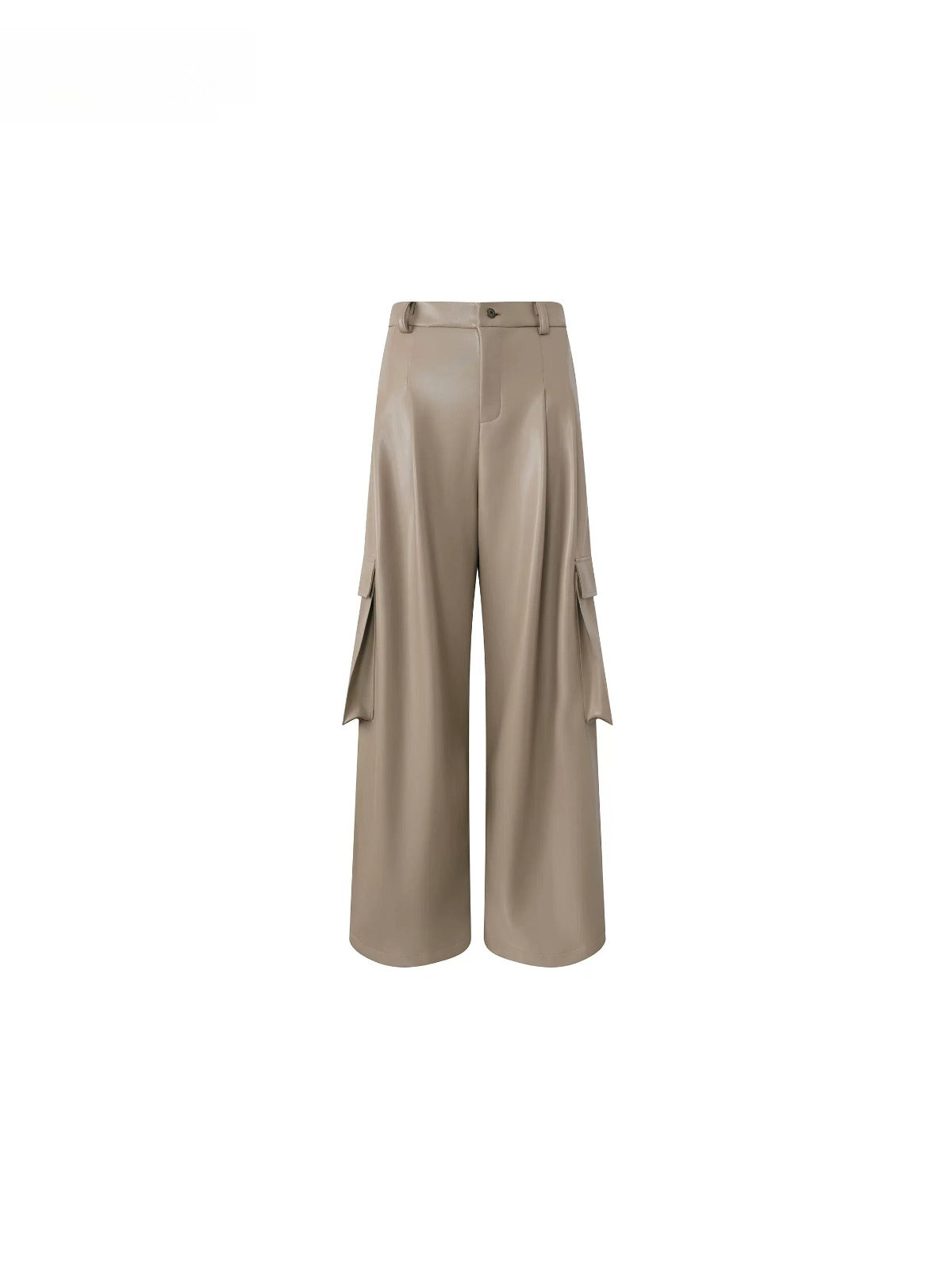 Vintage PU Cargo Wide-Leg Pants