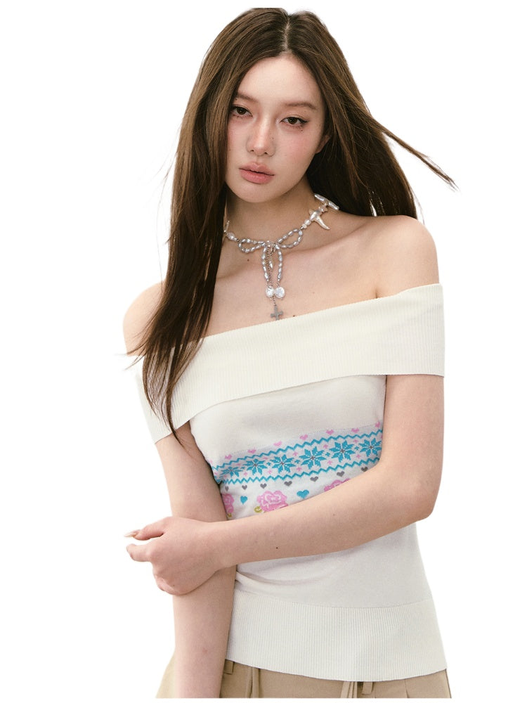 Floral Lace Off-Shoulder Vest