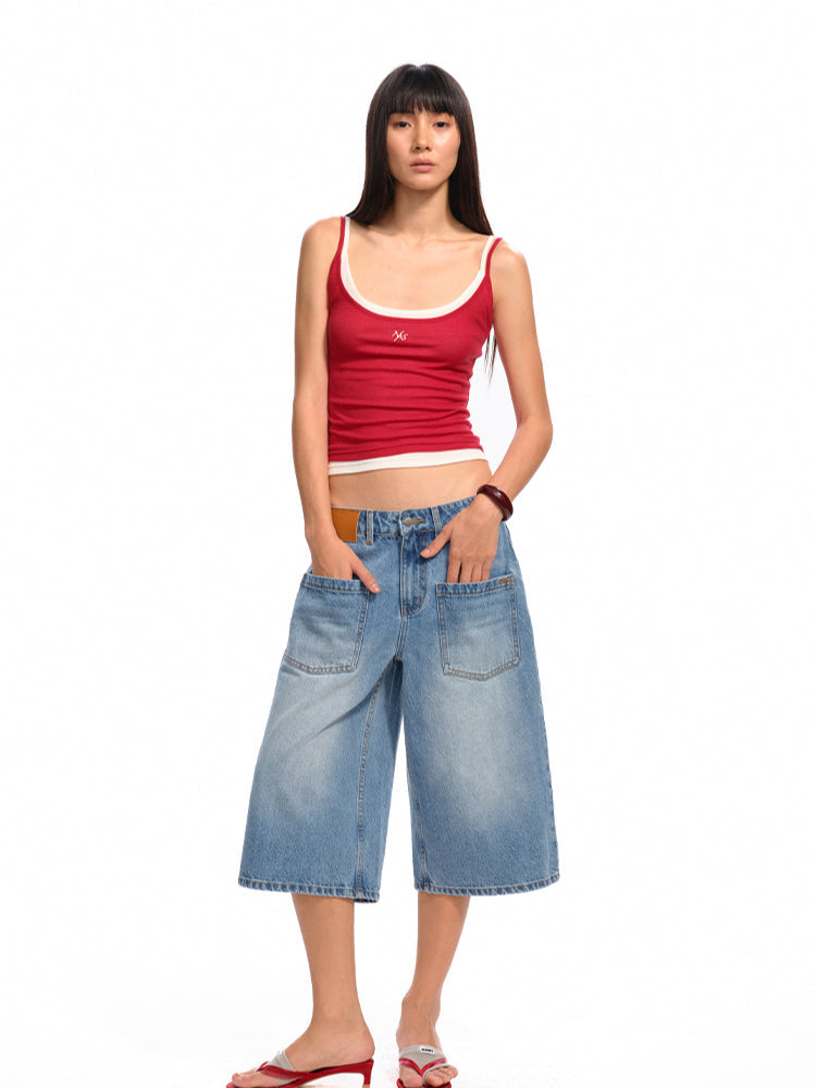 Washed Low - Rise 5 - Inch Denim Shorts