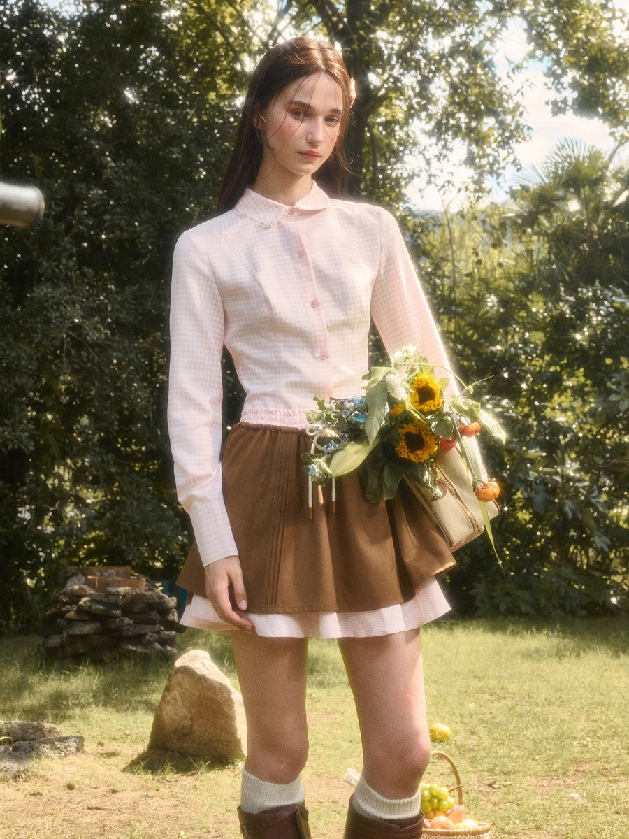 “Cloud” Natural Cotton Plaid Shirt