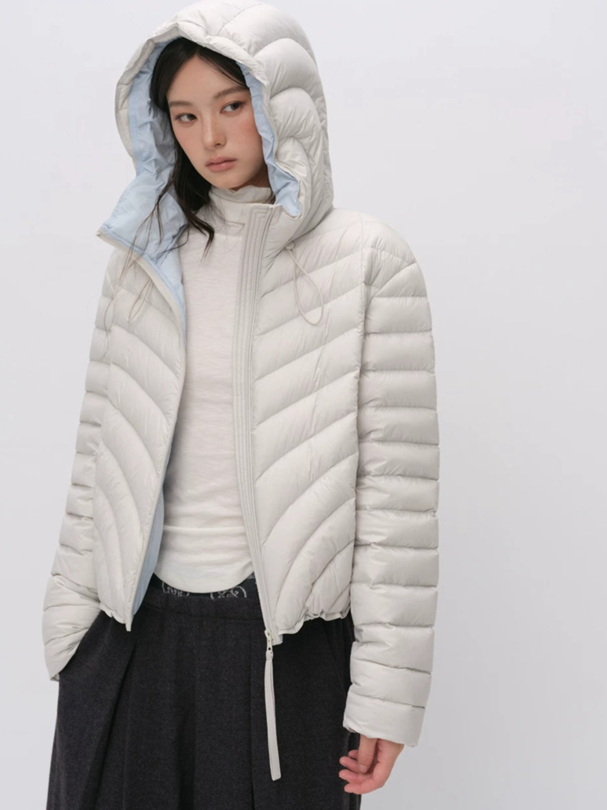 Quilted Hooded Light Down