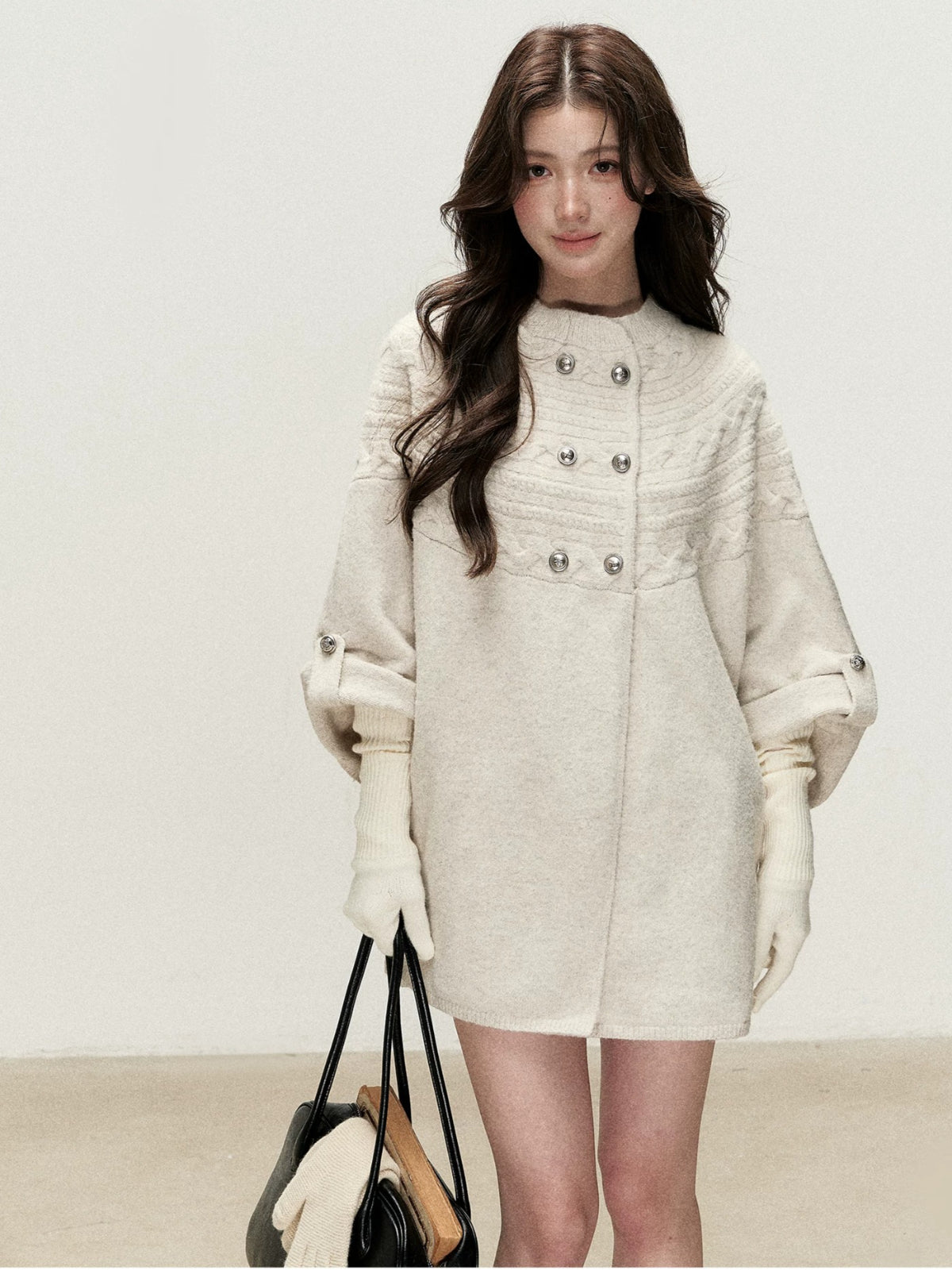 Cable Knit Cape Cardigan