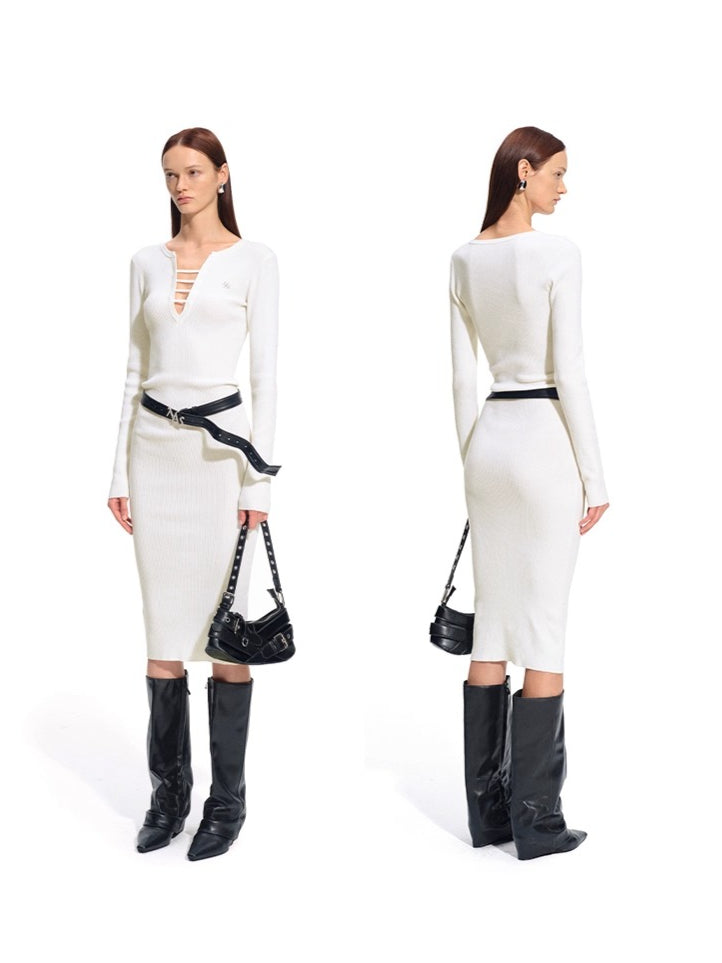 Trace Wool Blend Bodycon Dress