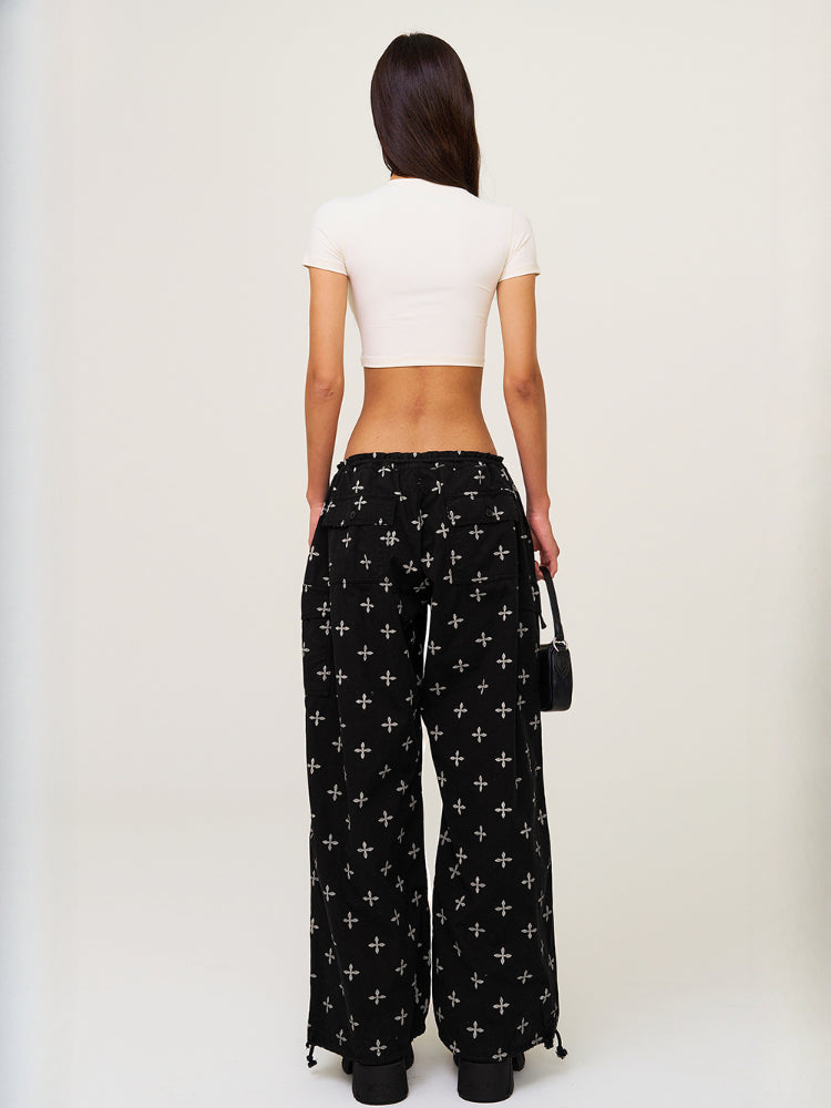 All-Over Print Tie-Dye Sports Paratrooper Pants