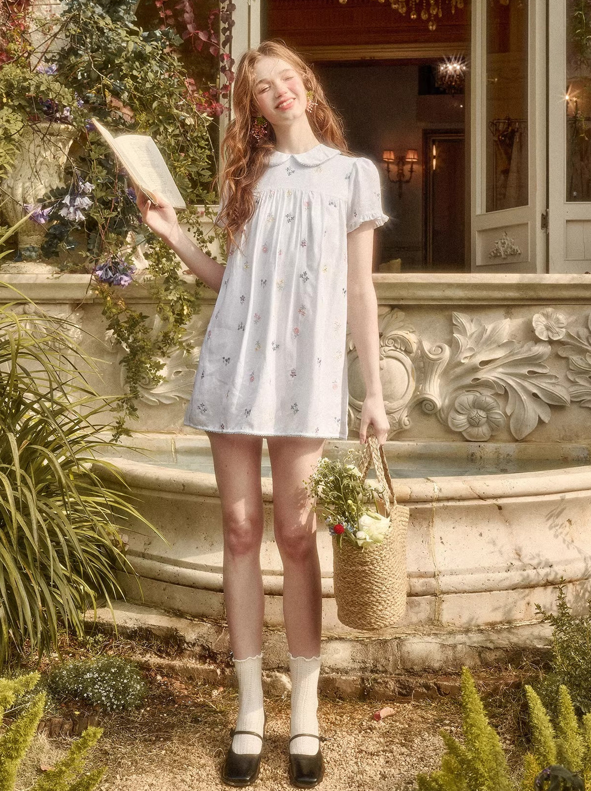 Linen Embroidered Three-Piece Set