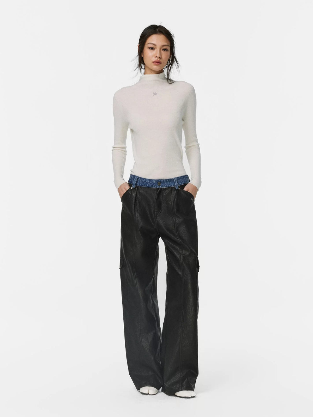 Midnight Straight Leather Pants