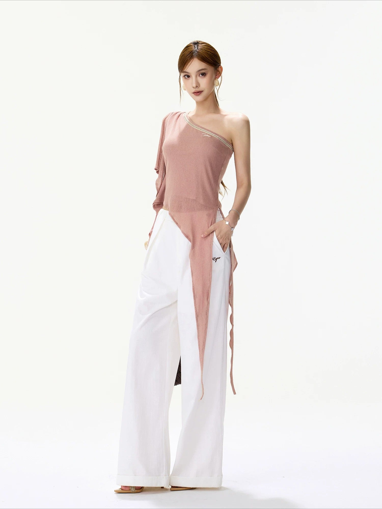 Rose One-Shoulder Top