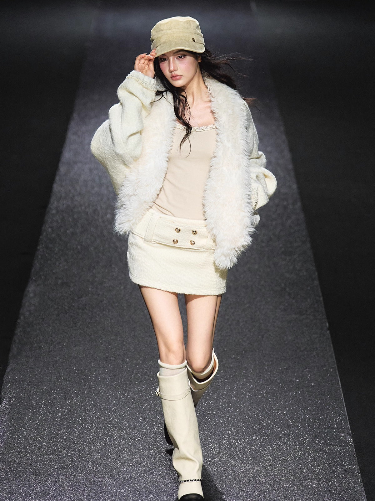 Faux-Fur Collar Padded Jacket